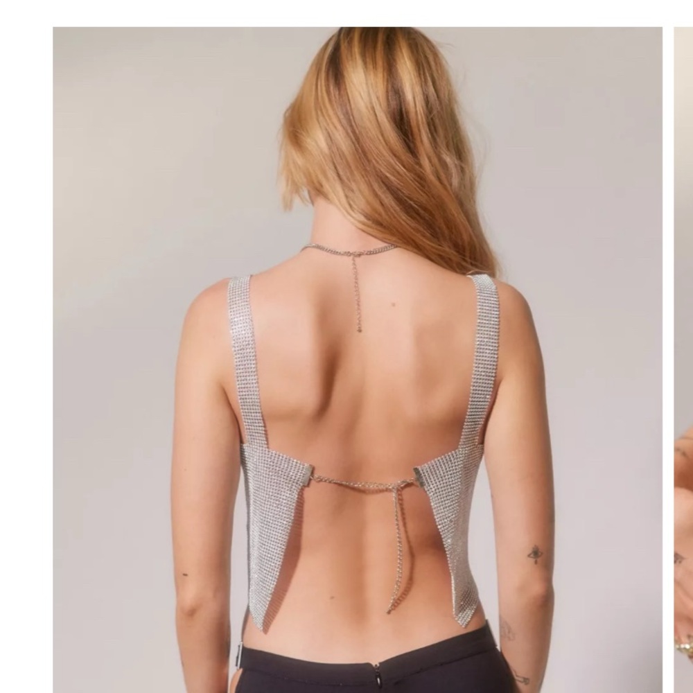 Urban Outfitters Silver Chain Tank Top